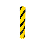 Hoekbeschermer L uit plaat afm: 160x160x6 mm. Hoog 1200 mm. Geel/Zwart