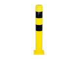 Stootpaal 159x4,5x1500 mm. op voetplaat Geel Zwart