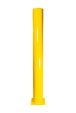 Stootpaal 219x4,5x2000 mm. Geel op voetplaat