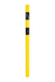 Stootpaal 76x3,25x1500 mm. aardebaan geel zwart