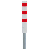 Afzetpaal rond 152 uitneembaar Wit met Rood met Driekantslot