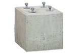 Betonblok 400x400x400 mm. + 4 x M16 ankers 