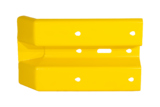 Eindstukken type B Geel, kort, w.l. 360 mm., voorzijde stijl gelijk. 