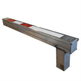 Afzetpaal verzinkbaar 70x70mm met bodemkuip en driekantsslot Rood/wit