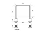 Fietsbeugel Ø60,3x2,9 - 1055x1200x1055 - op Voetplaat