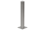 Stootpaal RVS INOX 316 Ø76x2,9x750 mm. op voetplaat | geslepen.