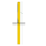 Stootpaal Ø114x3,6x2000 mm. aardebaan geel