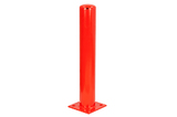 Stootpaal 114x3,6x750 mm. Rood op voetplaat