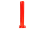 Stootpaal 114x3,6x750 mm. Rood op voetplaat