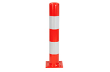 Stootpaal 114x3,6x750 mm. Rood Wit op voetplaat