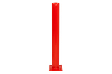 Stootpaal 114x3,6x1000 mm. Rood op voetplaat