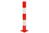 Stootpaal 114x3,6x1000 mm. Rood Wit op voetplaat