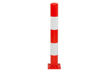 Stootpaal 114x3,6x1000 mm. Rood Wit op voetplaat