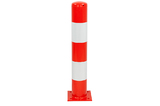 Stootpaal 159x4,5x1000 mm. Rood Wit op voetplaat