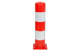 Stootpaal 219x4,5x1000 mm. Rood Wit op voetplaat