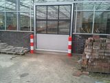 Stootpaal Ø159x4,5x2000 mm. aardebaan rood wit